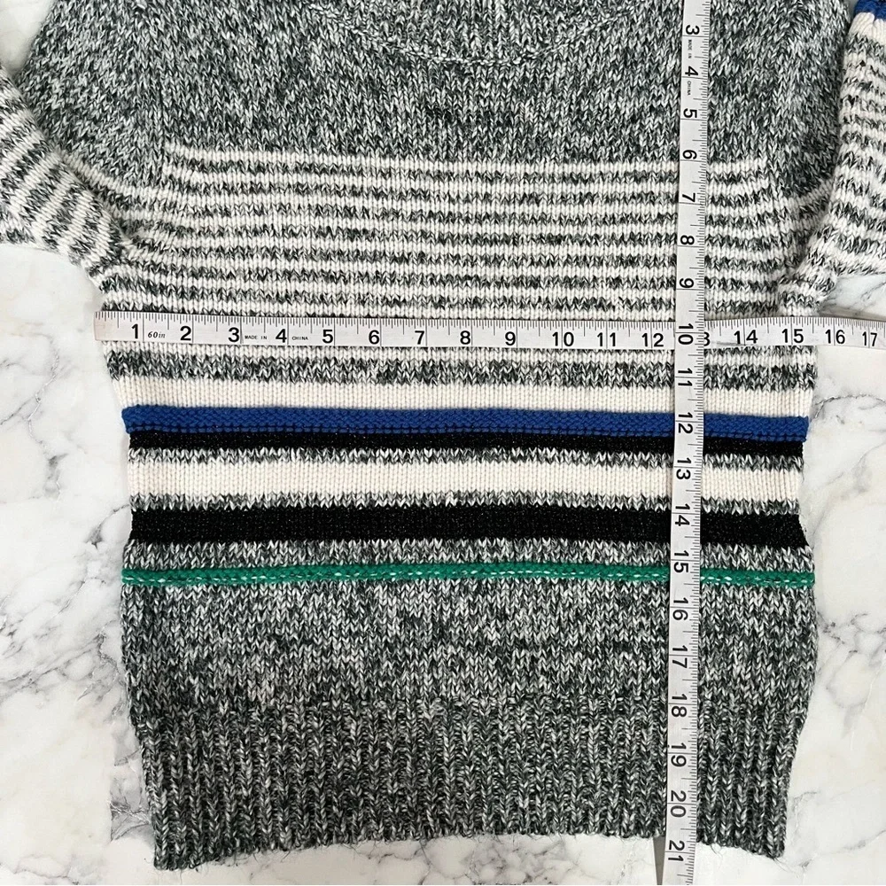 See by Chloe Striped Nightfall Green Sweater Designer Metallic Women’s Medium